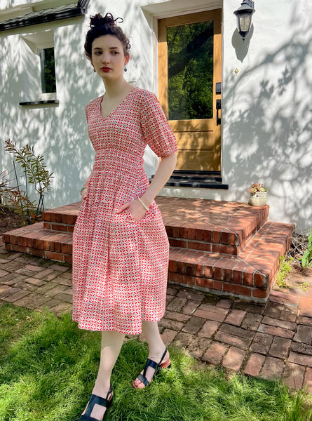 cottage dress - geo print