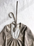 gigi blouse - gray & shell prints