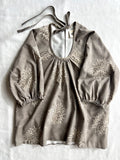 gigi blouse - gray & shell prints
