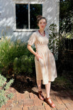 cottage dress - pale blue stripe