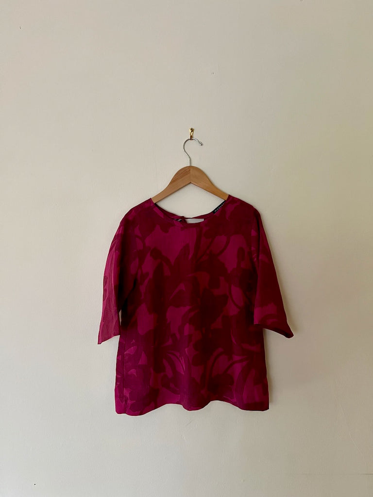 blouse - fucshia